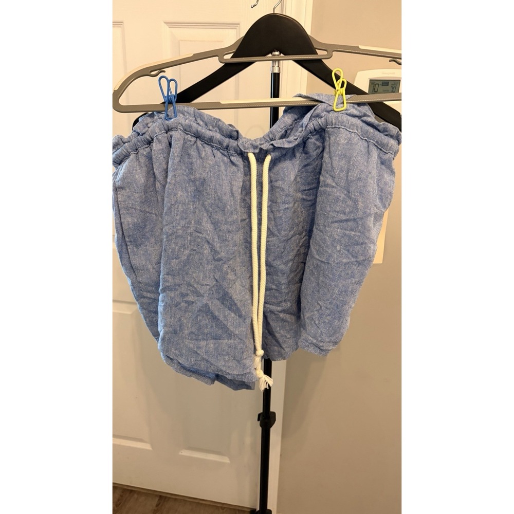 NWT Universal Thread Shorts Womens XXL Blue Linen Blend Casual Coastal Beachy